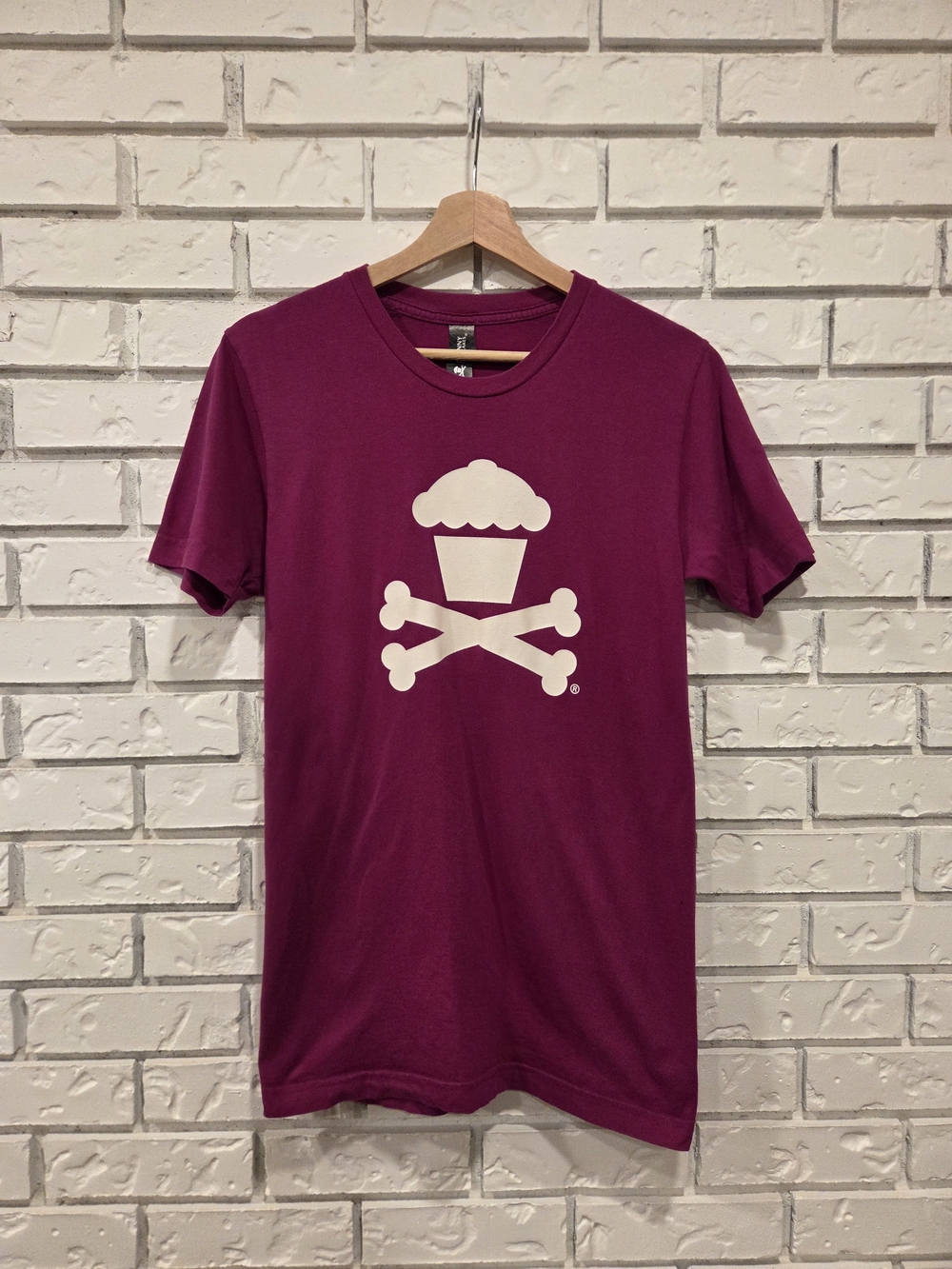 Johnny Cupcakes Raspberey Tee with Glow In The Dark Logo